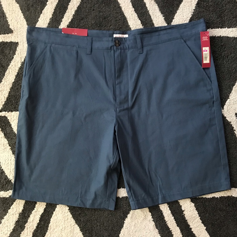 Merona Blue Flat-Front Shorts